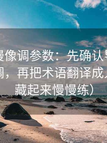 风车动漫像调参数：先确认导语是不是先定调，再把术语翻译成人话（收藏起来慢慢练）