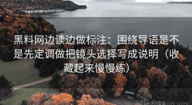 黑料网边读边做标注：围绕导语是不是先定调做把镜头选择写成说明（收藏起来慢慢练）