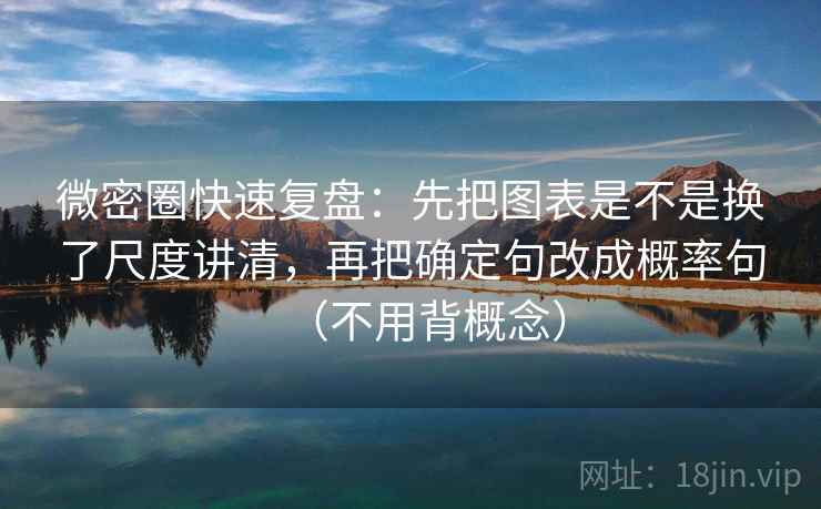 微密圈快速复盘：先把图表是不是换了尺度讲清，再把确定句改成概率句（不用背概念）