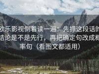 欧乐影视倒着读一遍：先抓这段话的结论是不是先行，再把确定句改成概率句（看图文都适用）